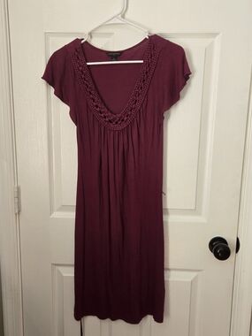 Banana Republic Plum V-Neck Knit Dress